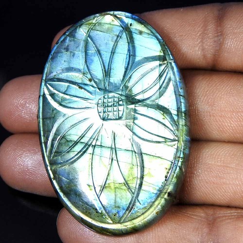 Cabochon ovale Power Labradorite coupe bleue naturelle 22,50 cts pierre