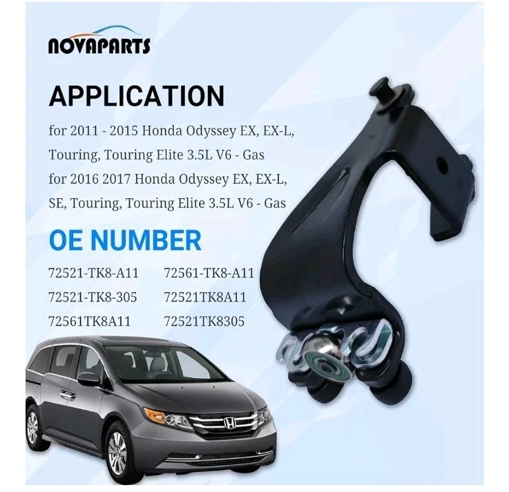 Rodillo de puerta corredera lateral izquierda y derecha Honda Odyssey 2011-2017 3,5 L  Foto 2 de 4