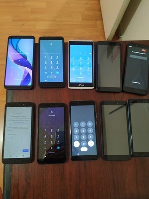 Lot of 10 Mixed Brand WIKO U316AT/SKY Elite p55Max and other Smartphone For part