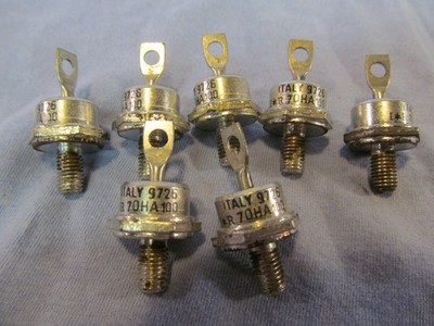 LOT OF 7 HIGH POWER RECTIFIERS STUD MOUNT 70A HA 100 I*R 9726 ITALY