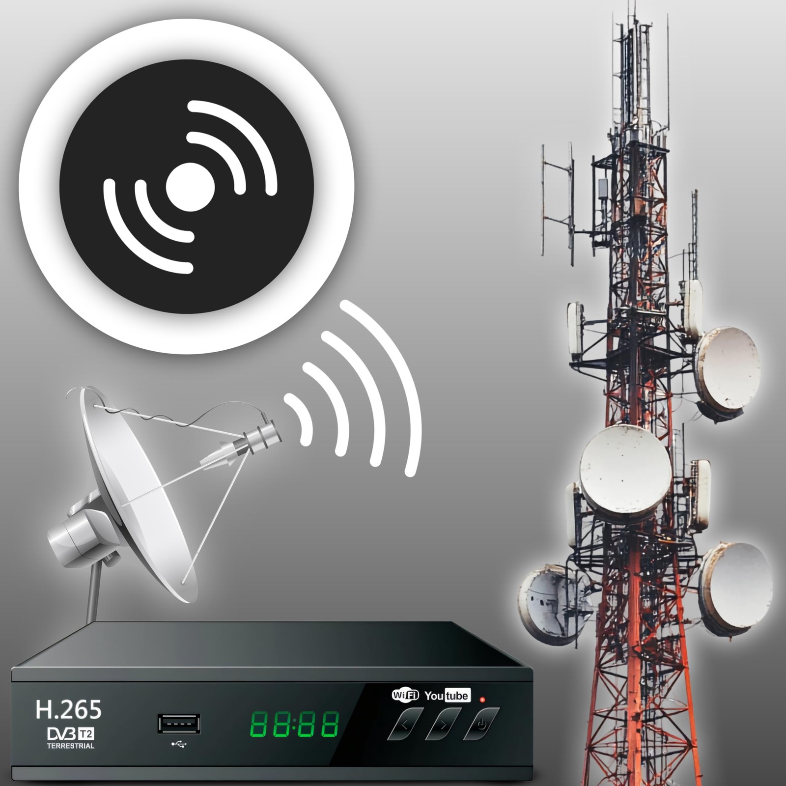 Récepteur DVB-T2 HD décodage HEVC fluide boîtier décodeur TV Full HD - 3
