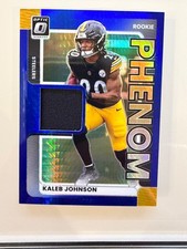 2025 Panini Donruss Optic - Rookie Patch Kaleb Johnson #RPBH-KJN Blue Hyper...