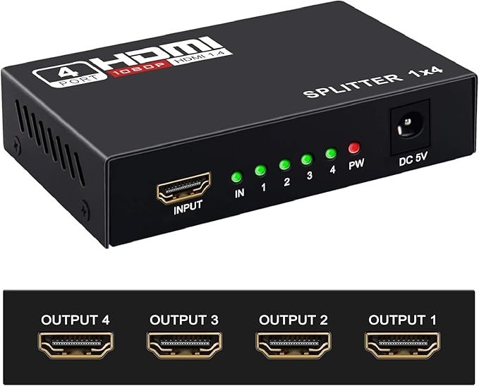 HDMI Splitter / 4 ports / 4K Hdmi / 3D support / Powered 4K/2K Full Ultra HD NEW