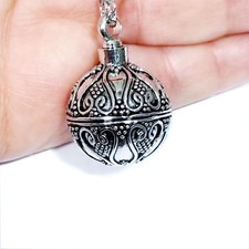 Colgante de bola collar conmemorativo de cremación urna tono plata