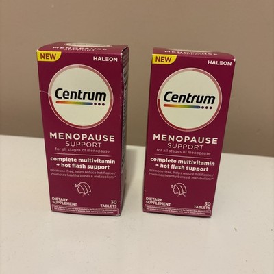 Two Centrum Menopause Support Complete Multivitamin Hot Flash Tablets Exp: 01/26