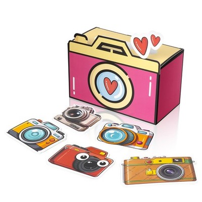 Valentines Box Kit Kids DIY Mailbox 36 Greeting Cards School Camera Design