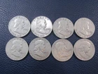 1960 D Franklin Half Dollar 90% Silver - Lot Of 8 Condition Varies a