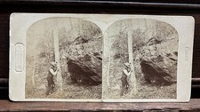 PENNSYLVANIA Stereoview The Names on the Beech Tree by Moran c1860
