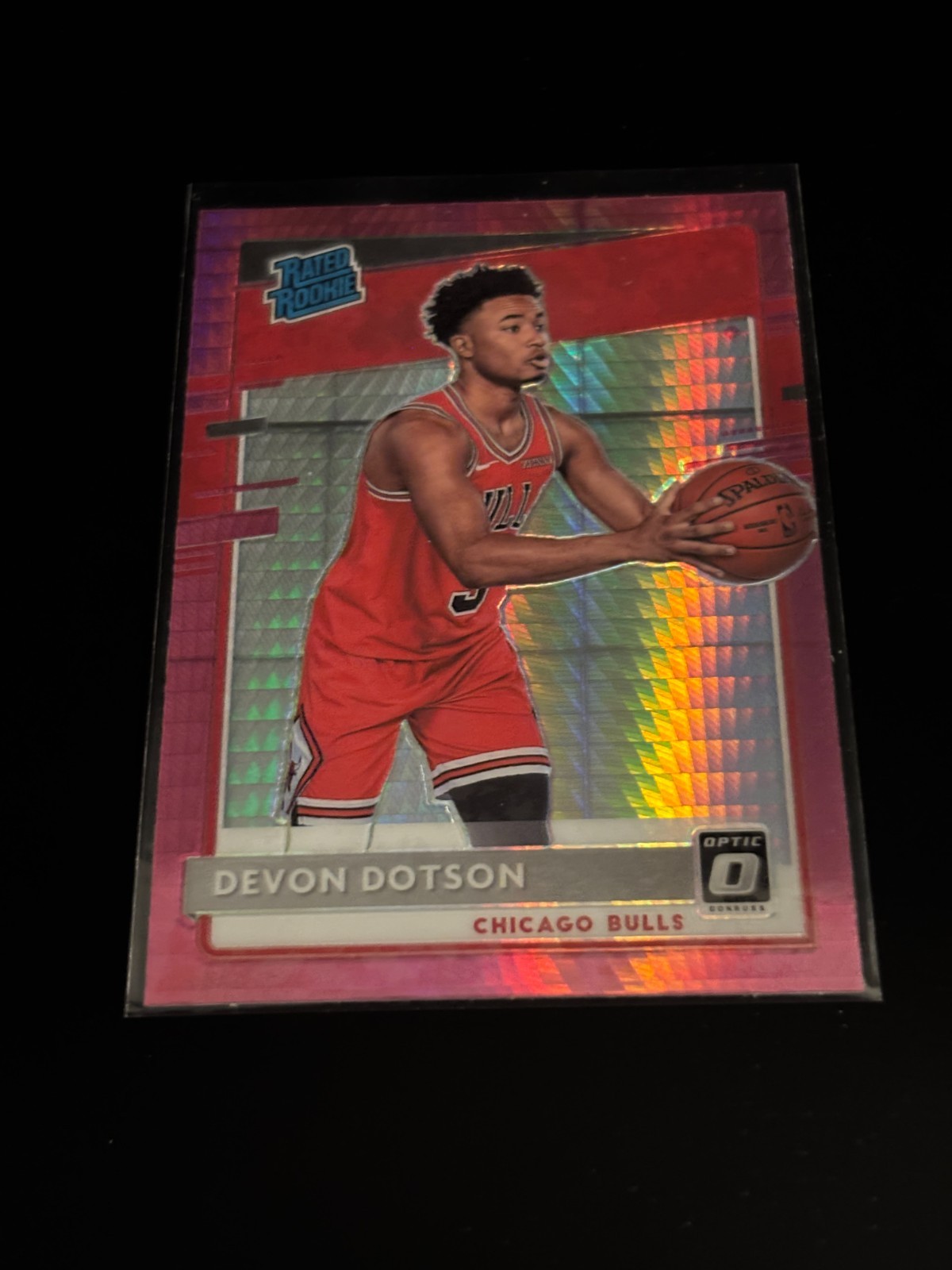 Devon Dotson 2020-21 Donruss Optic Pink Hyper Prizm Bulls 173
