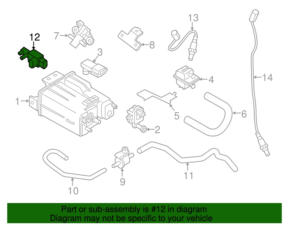 Genuine Nissan Vapor Canister Purge Solenoid Valve - NEW OEM - Image 3 of 4