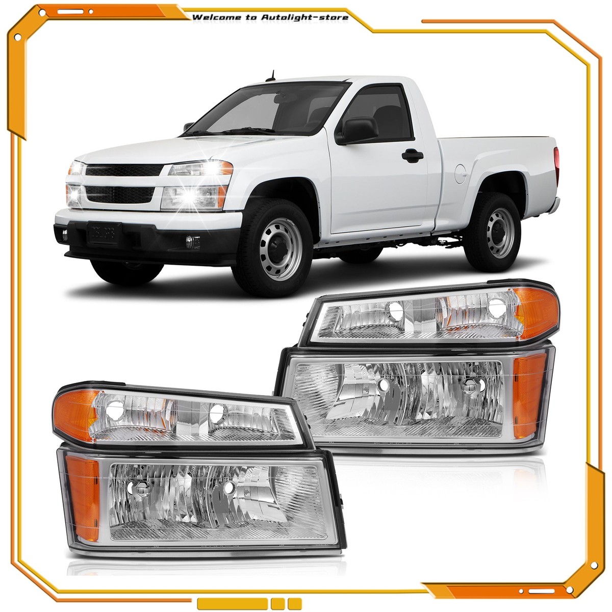 Headlights Assembly Pair for Chevy Colorado/GMC Canyon 2004-2012  Replacement | eBay TUSDAR ヘッドライトアセンブリセット 交換用 4個セット 2004-2012 シボレー コロラド/GMCキャニオン 2006-