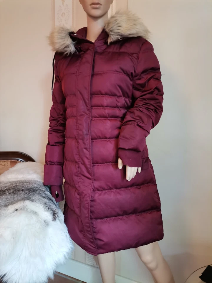 Calvin Klein Daunenmantel MANTEL Daunen COAT Bordeaux GR L 42 Glanz Metallic CK - Bild 2 von 4