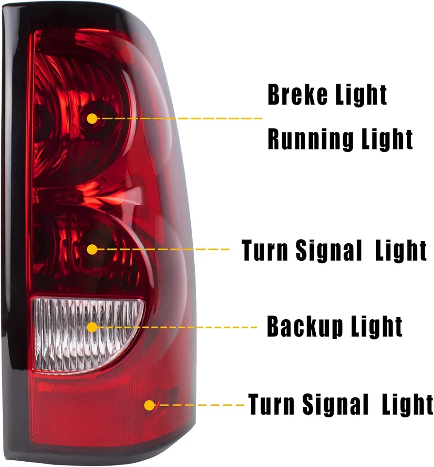 2003-06 Chevy Silverado 1500 2500 3500 Driver Passenger Tail Light Bulb/Harness - Image 3 of 4