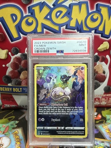 Fa/Mew Pokemon Sword And Shield Crown Zenith GG10 NM PSA 9