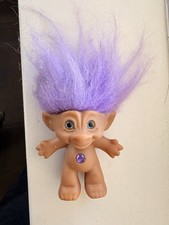 Vintage Troll Doll Purple Hair Gem Chest Trolls Character Family