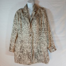 Chico's blazer tan animal print glitter sz 3 classy glitter business party