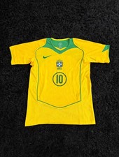 Brazil 2004 Home Retro Soccer Jersey Vtg Nike Football Shirt Ronaldinho #10 Sz M