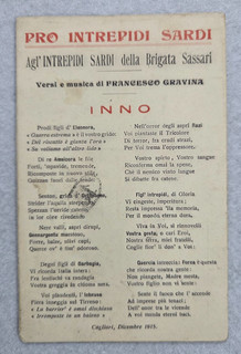 postcard regimental infantry brigade sassari hymn walking stamp 1916