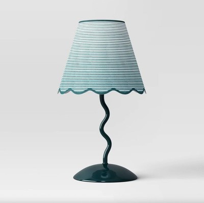 Wave Squiggle Hallway Foyer or Shelf Table Lamp Green - Room Essentials