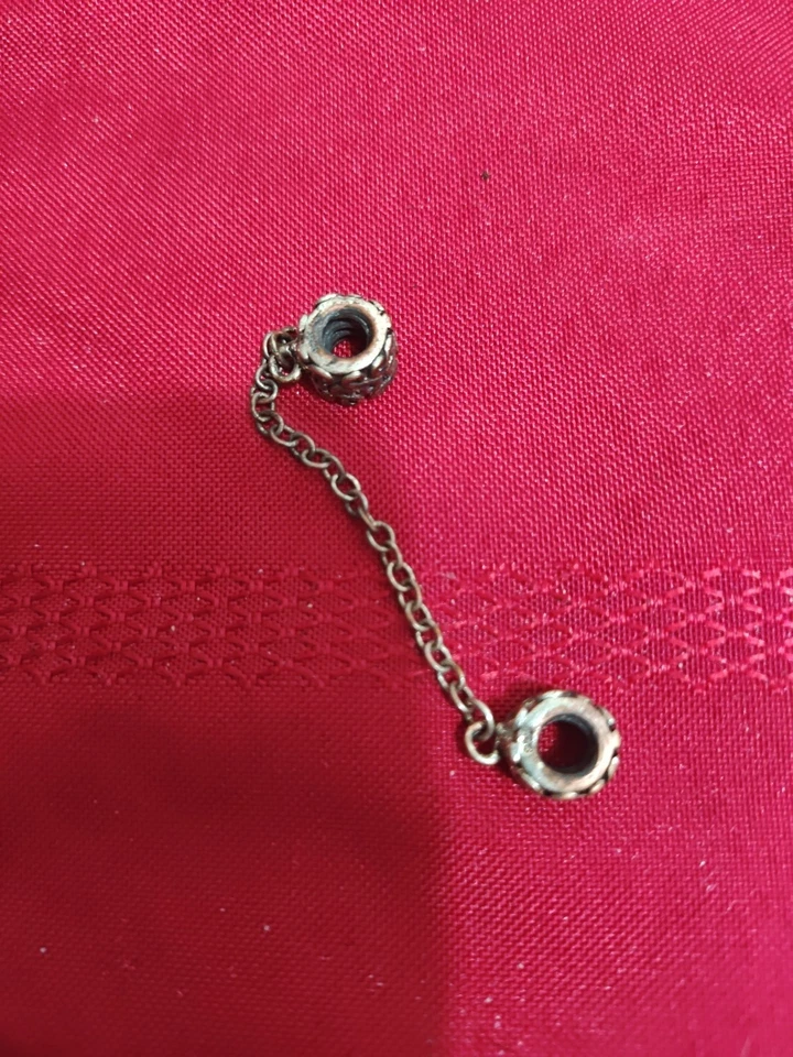 Pandora  Safety Chain Charms Silver and Gold - Image 3 of 4