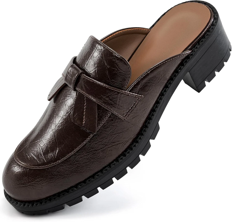 Ecetana Mules for Women Dressy Comfortable Slip on Chunky Backless Loafers...