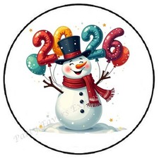 2026 SNOWMAN NEW YEAR ENVELOPE SEALS LABELS STICKERS PARTY FAVORS