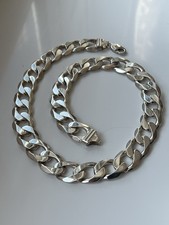 NEW Heavy Solid 925 Curb Sterling Silver Cuban Link Chain Necklace 22” 187g 20mm