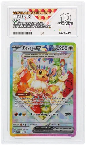 Eevee ex 174 Prismatic Evolutions ACE 10 GEM MINT Black Star Promo