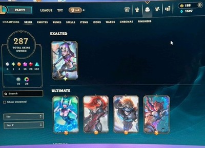 League Of Legends EUW Account LvL159 All Champs 287 Skins