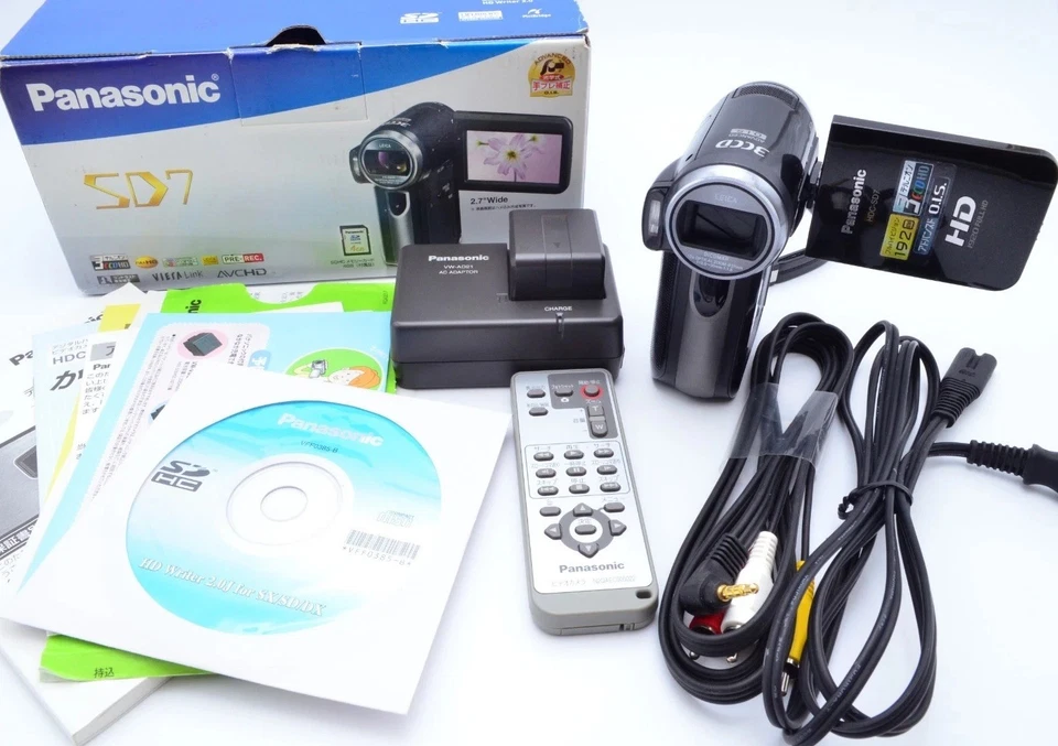 [Near Mint] Panasonic HDC-SD7 Full HD Digital Camcorder Black w/ Box Japan - Image 2 of 4