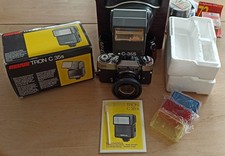 Zeiss Icon Voigtländer Icarex 35S  BM Analoge Kamera mit Blitz 2 Objektive Filme