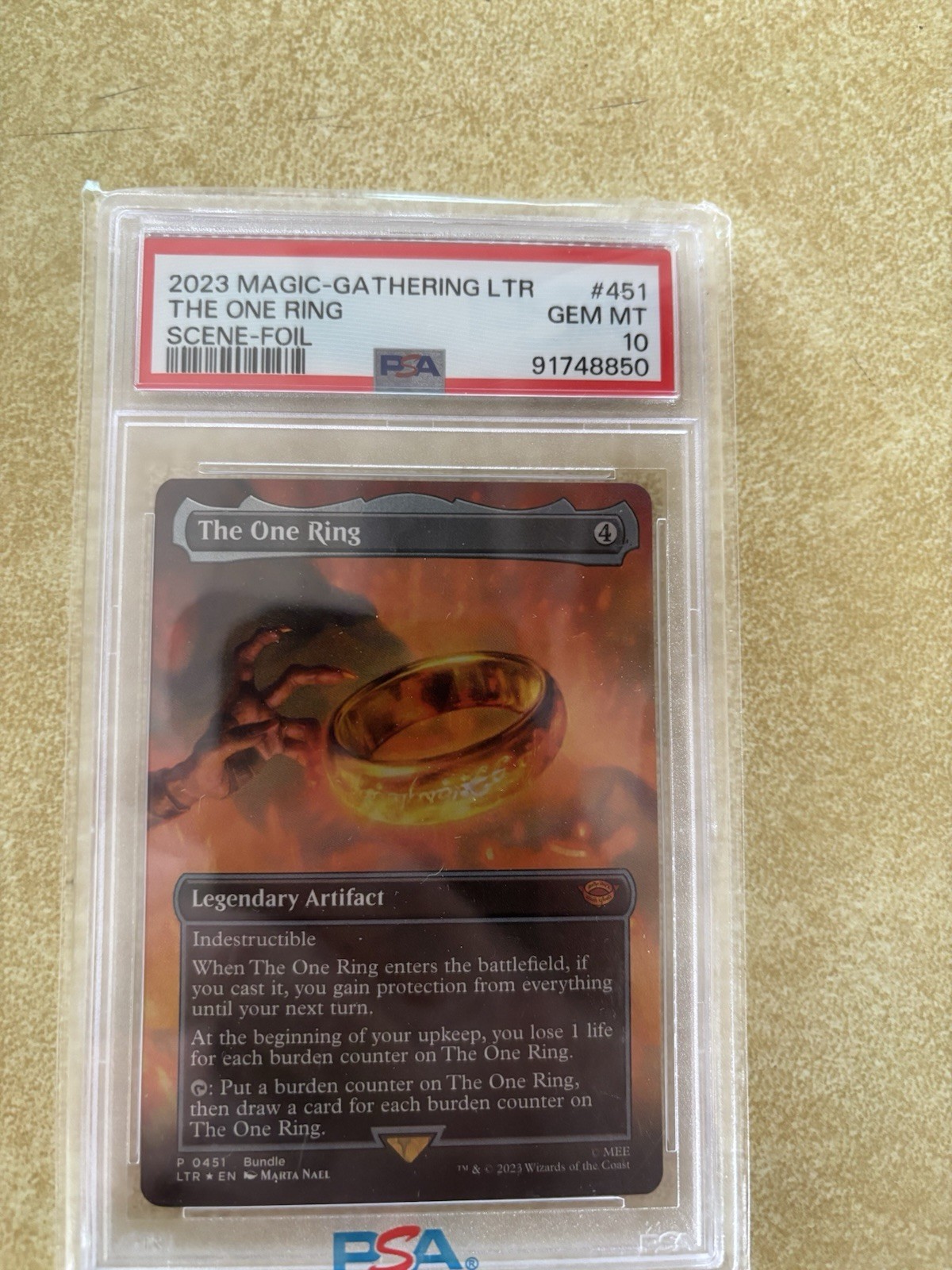 Magic the Gathering Lord of the Rings the One Ring Borderless Foil Card