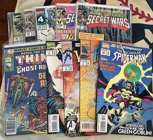 Fantastic Four, Secret Wars, Thing vs. Ghost Rider & Spider-Man. Marvel