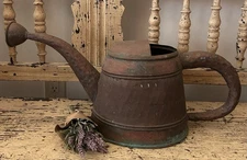 VINTAGE FRENCH COPPER WATERING CAN~GARDEN DECOR*CURVED*RUSTIC*LARGE*