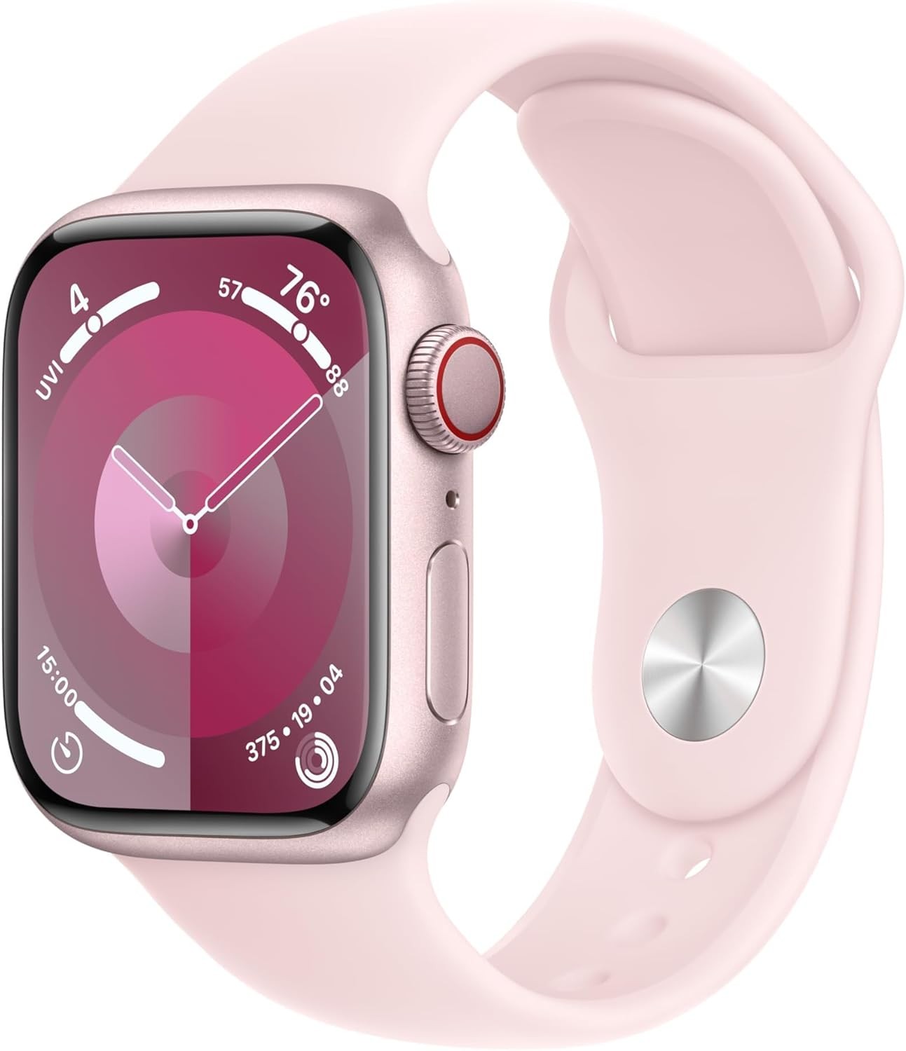 Apple Watch Series 9 (GPS + LTE) 41MM Pink Aluminum Case Light Pink Sport Band