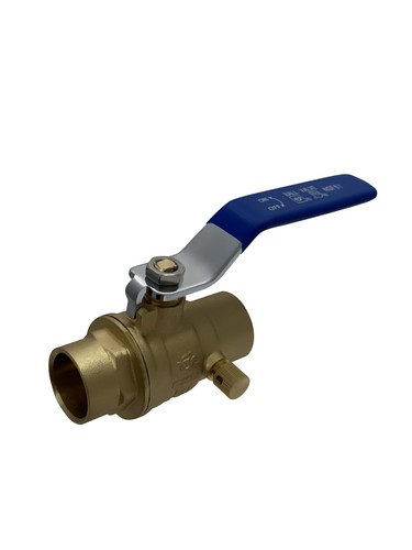 2 PCS 3/4 Inch Sweat Ball Valve Drain Brass Full Port Heavy Duty Plumbing Pipe
