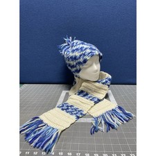 Crochet Blue White Variegated Hat 22  Around ...