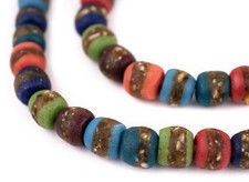 Mixed Kente Krobo Beads 11mm Ghana African Multicolor Round Glass Large Hole