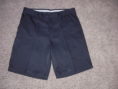 GREG NORMAN Black polyester flat front casual GOLF Shorts 34 (10'' inseam) NICE