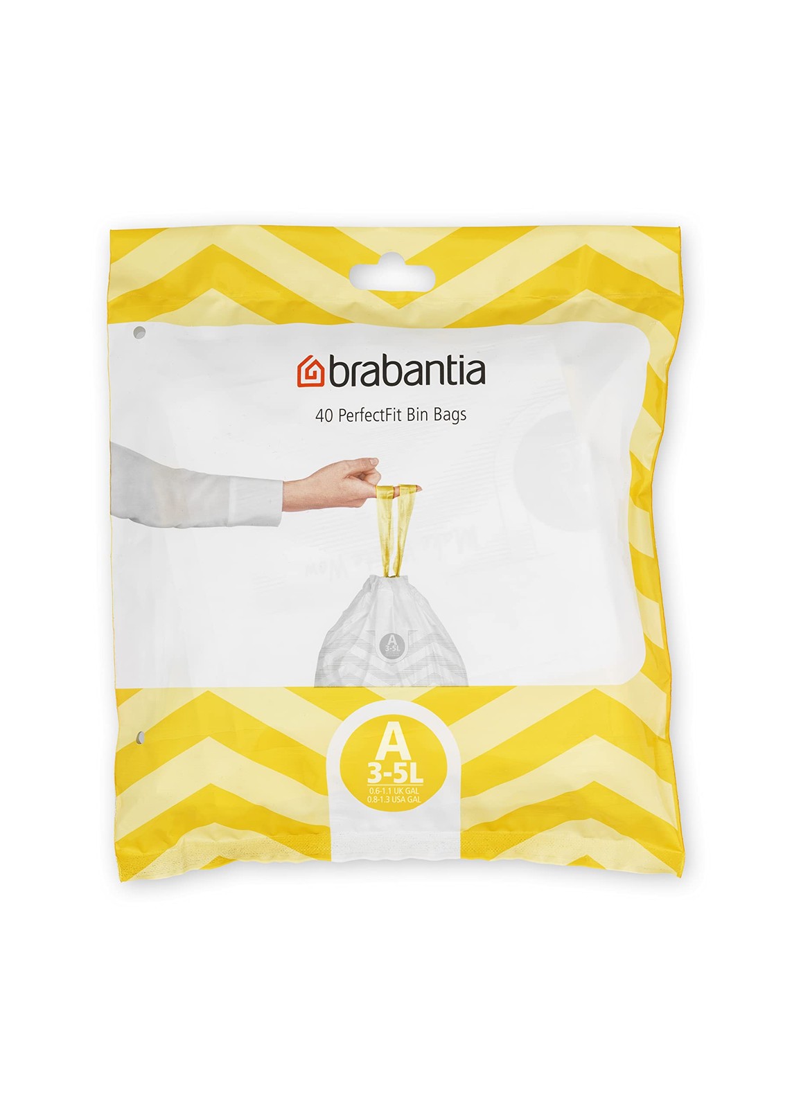 Brabantia PerfectFit Bin Liners (Size 40 count (Pack of 1), White - Code a