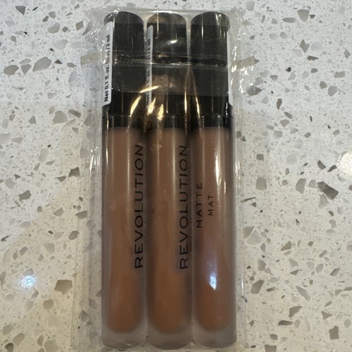 Revolution Matte Vow Liquid Lipstick 0.1 oz NEW Set Of 3