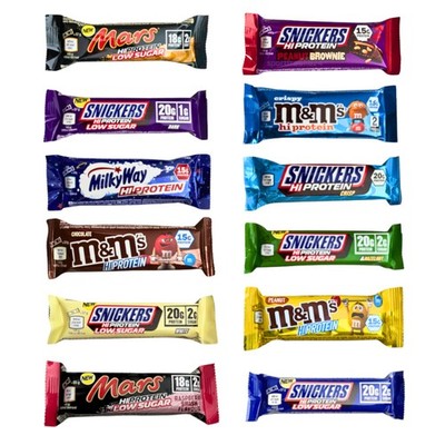(45,14 EUR/kg) Mars Snickers M&M MilkyWay Bounty Protein Bar Box 12 Riegel Mix