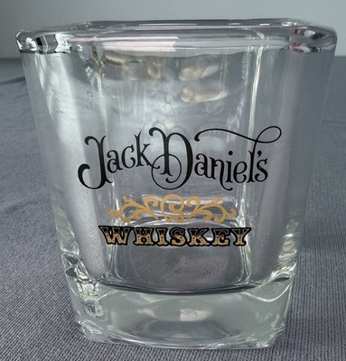 Jack Daniels Whiskey Square Lowball Rocks Glass Nice Gold Lettering New 8 Oz