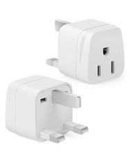 US to UK Plug Adapter 2 Pack Type G White UK Power Travel Adapter for UK