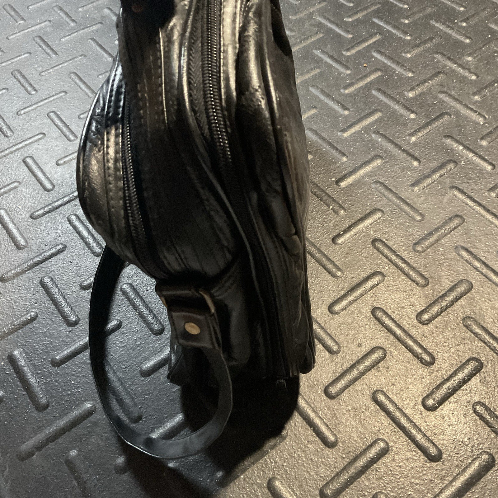 Vintage Black Patchwork Leather Briefcase Laptop … - image 4