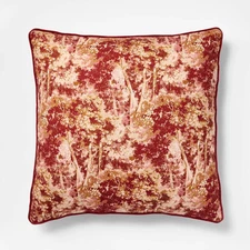 24"x24" Abstract Tree Printed Throw Pillow with Gusset Burgundy -