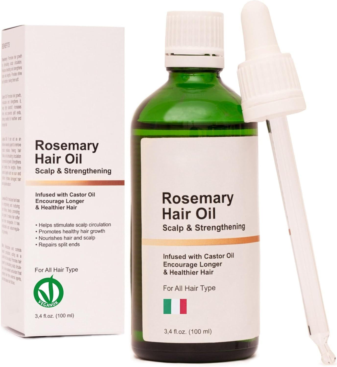 Olio di Rosmarino Magico per Capelli Lucenti e Sopracciglia Wow