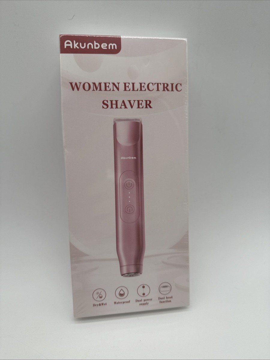 Akunbem Women Electric Shaver/Trimmer 2-in-1 Pink Waterproof 