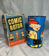 Rare Vintage Tin Toy Comic Rotor Fun Craft W/ Original Box Funny Educational