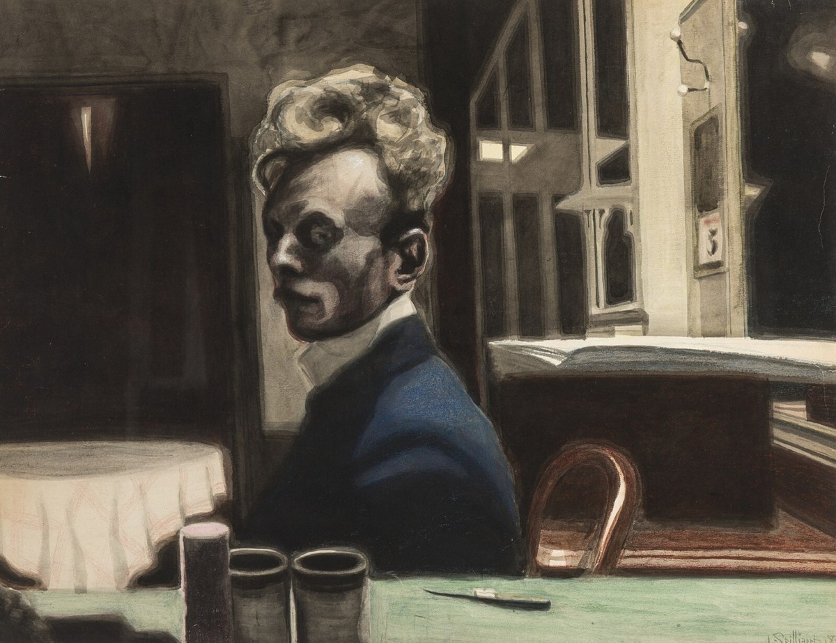 Léon Spilliaert - Self Portrait (1908) Side Profile- 17